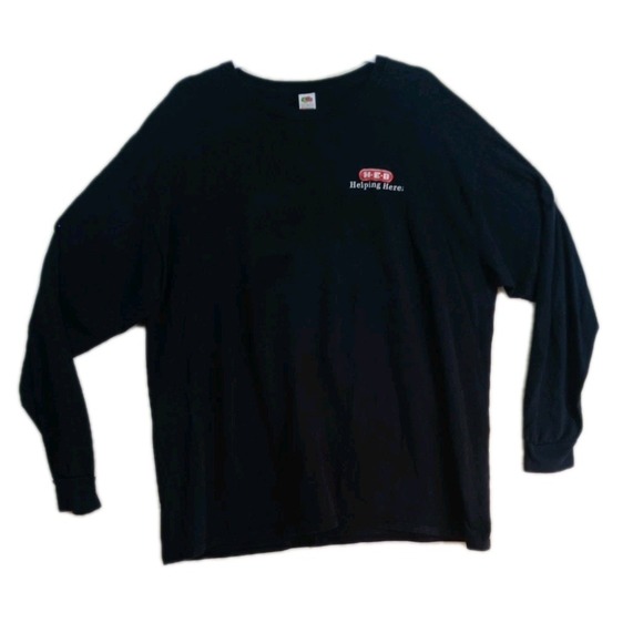 HEB Helping Here Size XL Black Long Sleeve T-Shirt By Fruit Of The Loom - Picture 6 of 6